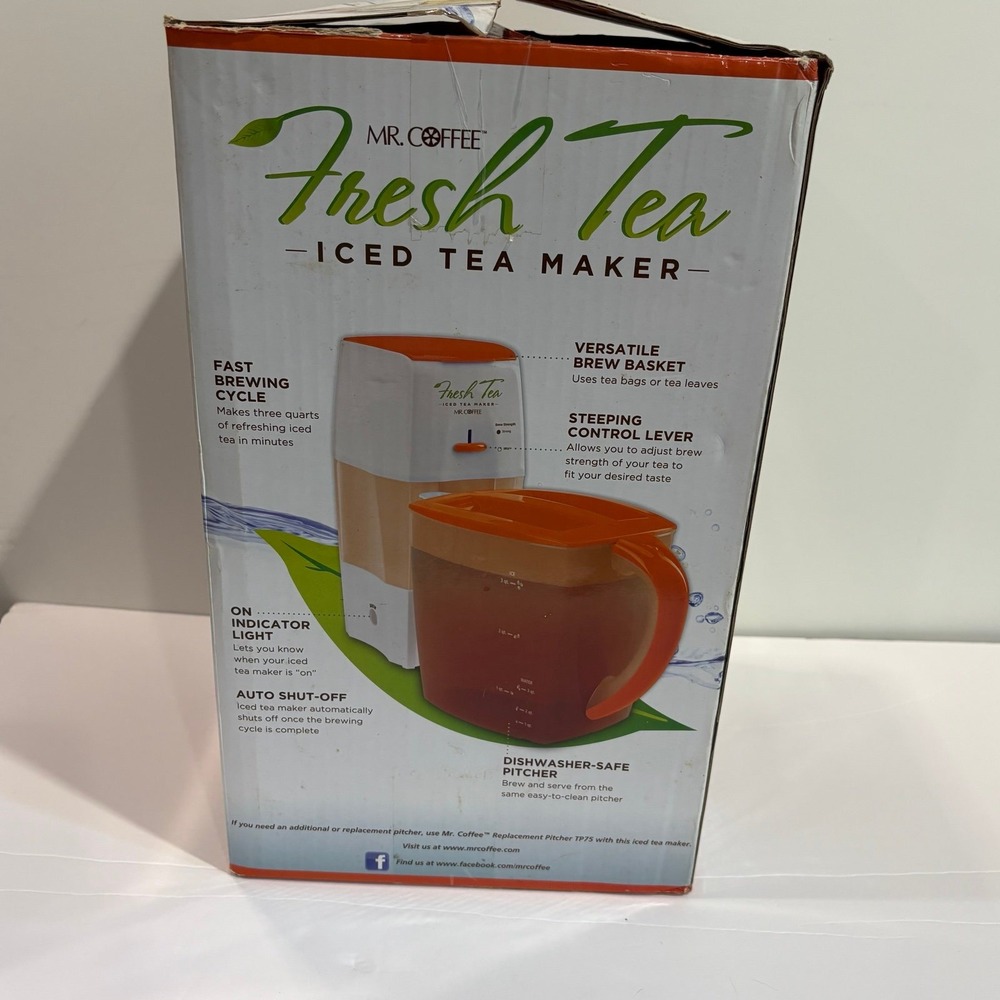 NEW Mr. Coffee FRESH TEA Fast Brew 3-Quart Iced Tea Maker Machine ORANGE TM75 - Picture 3 of 10